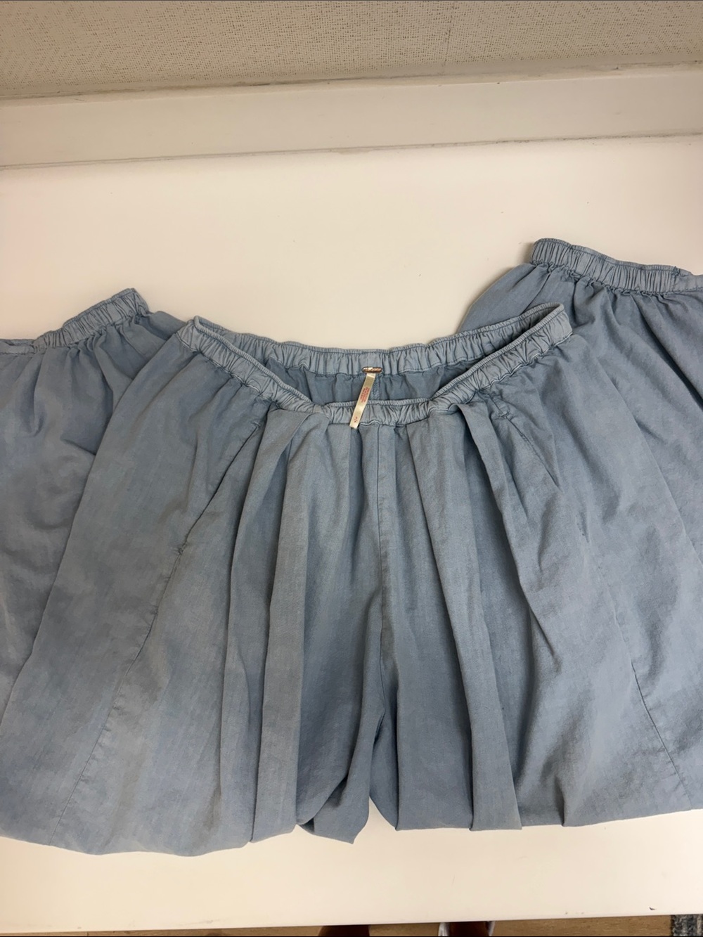 Free People Light Blue Women's Elastic Waist Shorts